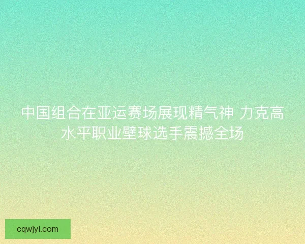 中国组合在亚运赛场展现精气神 力克高水平职业壁球选手震撼全场